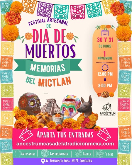 Llega a CDMX Memorias del Mictlán, un festival para celebrar el Día de Muertos con gastronomía, murales, artesanías y talleres 30 y 31 de octubre y 1 de noviembre
