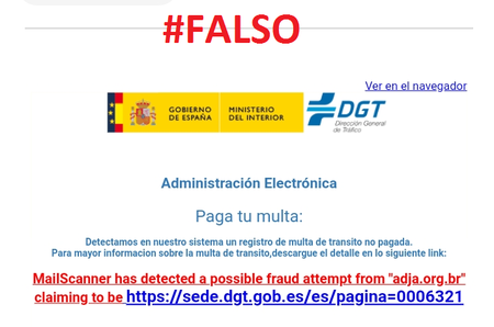 "No piques": la DGT alerta de un nuevo intento de estafa por medio de un mail que avisa de una multa falsa