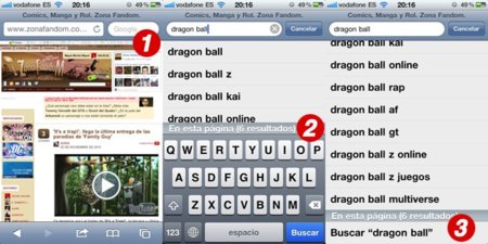 Cómo buscar en la página que estamos viendo con Safari en iOS 4.2