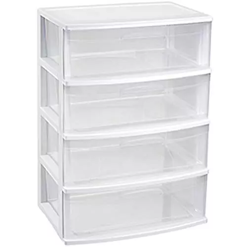 Acan - Cajonera Nilo de plástico con 4 cajones Color Blanco 80 x 56 x 39.5 cm