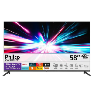 Smart Tv Philco 58 P58vik 4k Uhd Led Roku Dolby Audio Wi-fi Hdr10 110/220v
