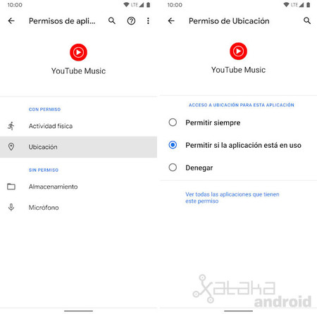 Ubicación Android 10