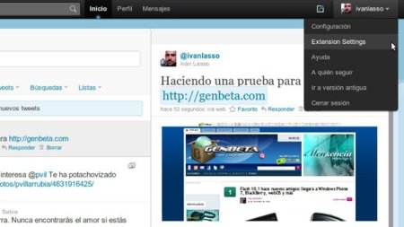 Previsualiza URLs dentro de Twitter en Chrome