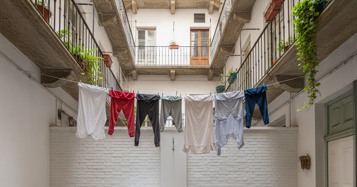 Tengo acceso a un patio de luces y los vecinos protestan porque tengo una lavadora y un tendedero. ¿Me pueden denunciar?