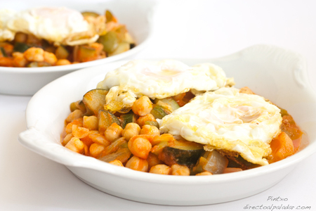 Receta de garbanzos con pisto