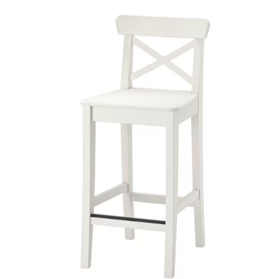 ROSENTORP Taburete alto, altura de la encimera/blanco, 63 cm