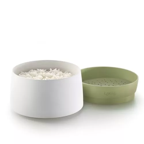 Lékué Bol para cocinar Quinoa, Arroz y Cereal en microondas, 1 L