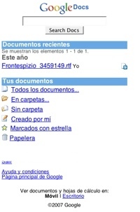 Google Docs dispone de su versión móvil