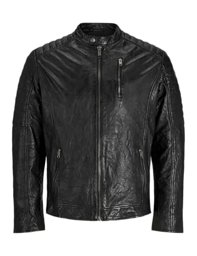 JACK & JONES Chaqueta de piel para hombre Jjerichard Noos