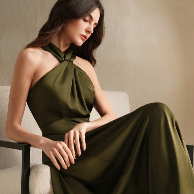 Anewsta Vestido sin mangas elegante con diseño cruzado