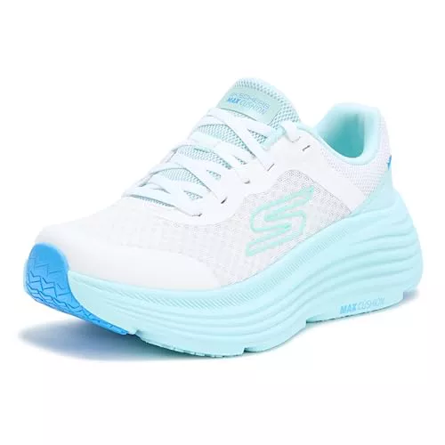 Skechers MAX Cushioning Endeavour Canova - Tenis para Mujer, Blanco/Celeste, 35 EU