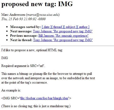 Documento histórico: la primera vez que se habló de la etiqueta IMG de HTML