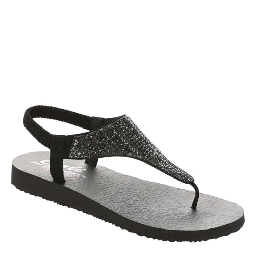 Skechers Meditation Glamorous Muse, Sandalia Mujer, Black, 38 EU