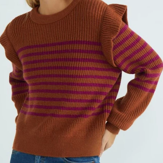Jersey mujer rayas combinadas
