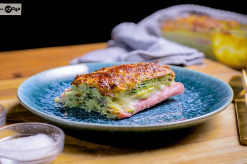 Pastel De Calabacin Jamon Y Queso En Freidora De Aire