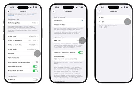 Configurar 24 megapixeles
