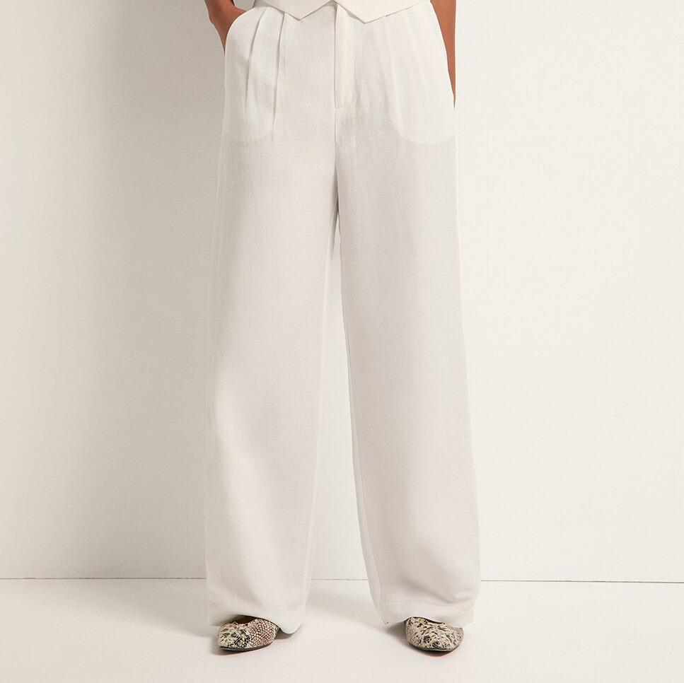 Pantalón vestir lino Beige Sfera