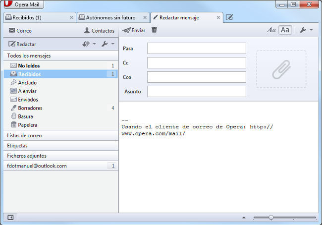 Debut oficial de Opera Mail para Windows