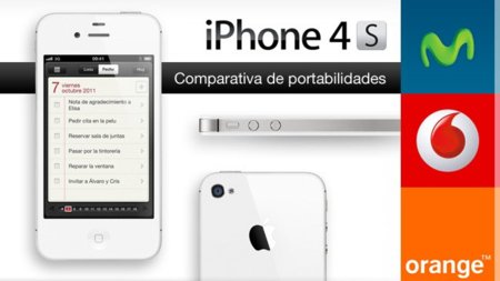 Comparativa de precios de portabilidad del iPhone 4S con Movistar, Vodafone y Orange