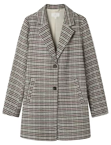 Springfield Abrigo Básico De Paño A Cuadros, Wine, 42