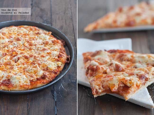 Receta de pizza de chistorra y pollo