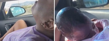 Da a luz a su bebé en el coche camino del hospital mientras su hijo de 10 años lo graba