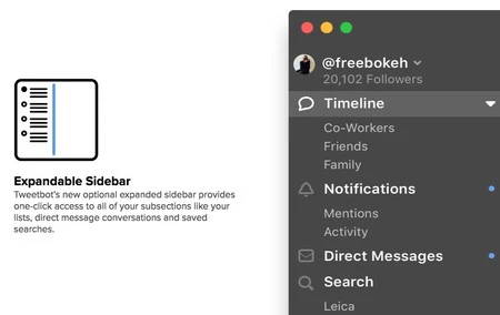 Tweetbot 3 Mac サイドバー
