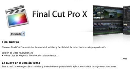 Final Cut Pro X 10.0.4, Motion 5.0.3 y Compressor 4.0.3: actualizaciones menores