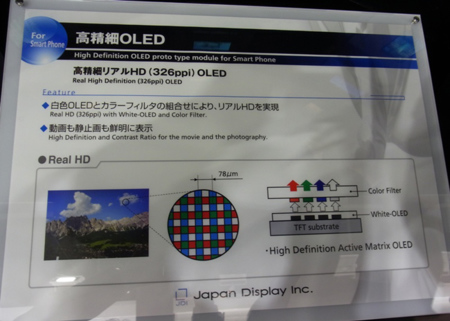 Japan Display enseña su primera pantalla OLED de 4.5 pulgadas