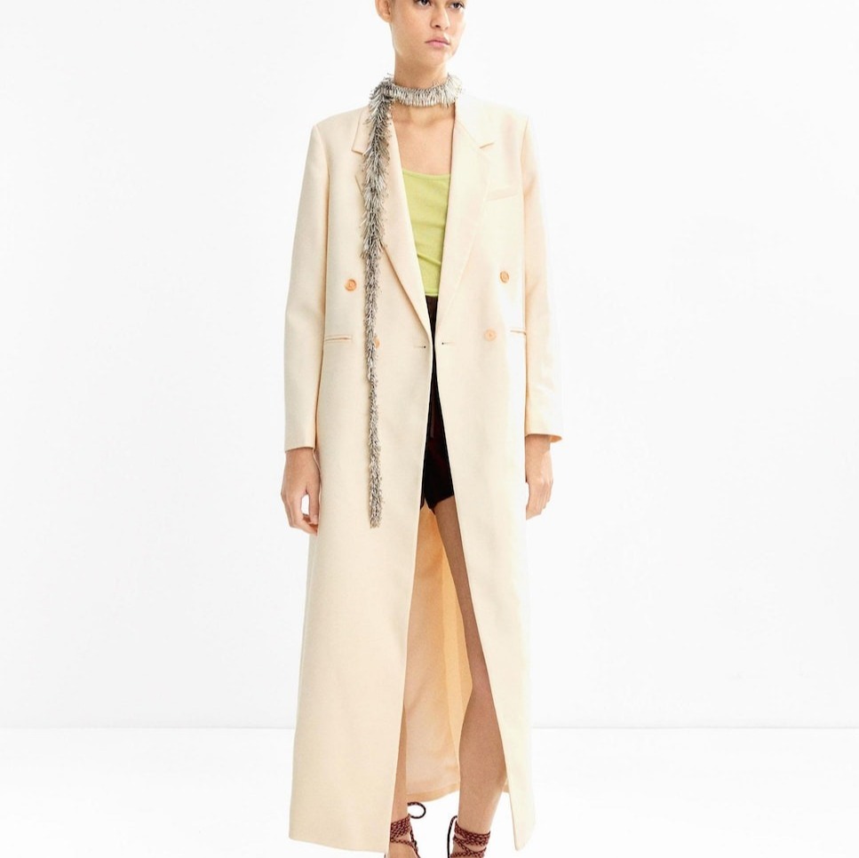 Parfois - Blazer de mujer larga con abotonadura frontal.