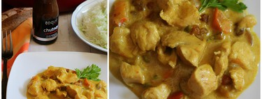 Receta de pollo con curry Korma y mermelada de melocotón