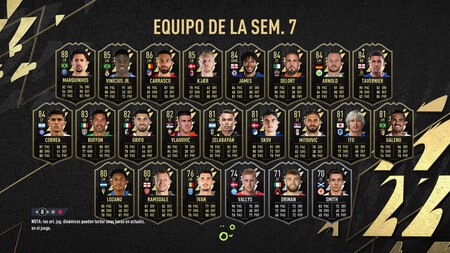 FIFA 22. TOTW: Equipo de la Semana 7, del 3 al 10 de noviembre de 2021