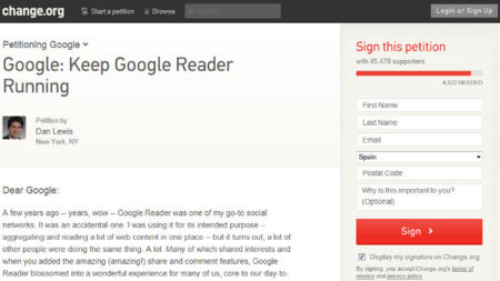 La comunidad pide a Google que no cierre Reader