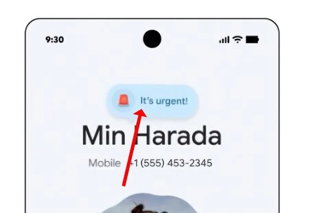 Mensaje avisando de que la llamada es urgente. Imagen de Google