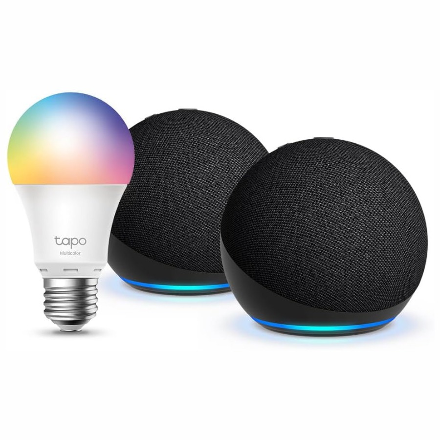 Dos Echo Dot (5ª generación) + Tapo E27