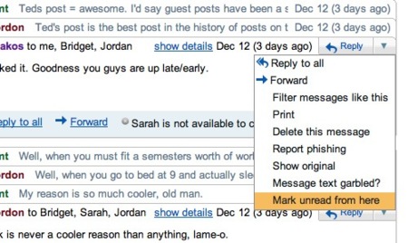 Nueva funcionalidad en Gmail Labs: Marcar como no leído desde cierto punto