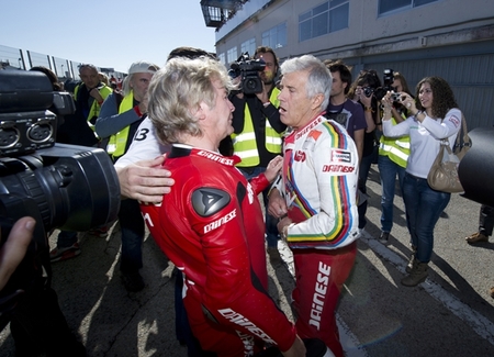 Angel Nieto y Giacomo Agostini