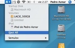 Semulov: Monta y desmonta tus volúmenes desde su lista en la barra de menús
