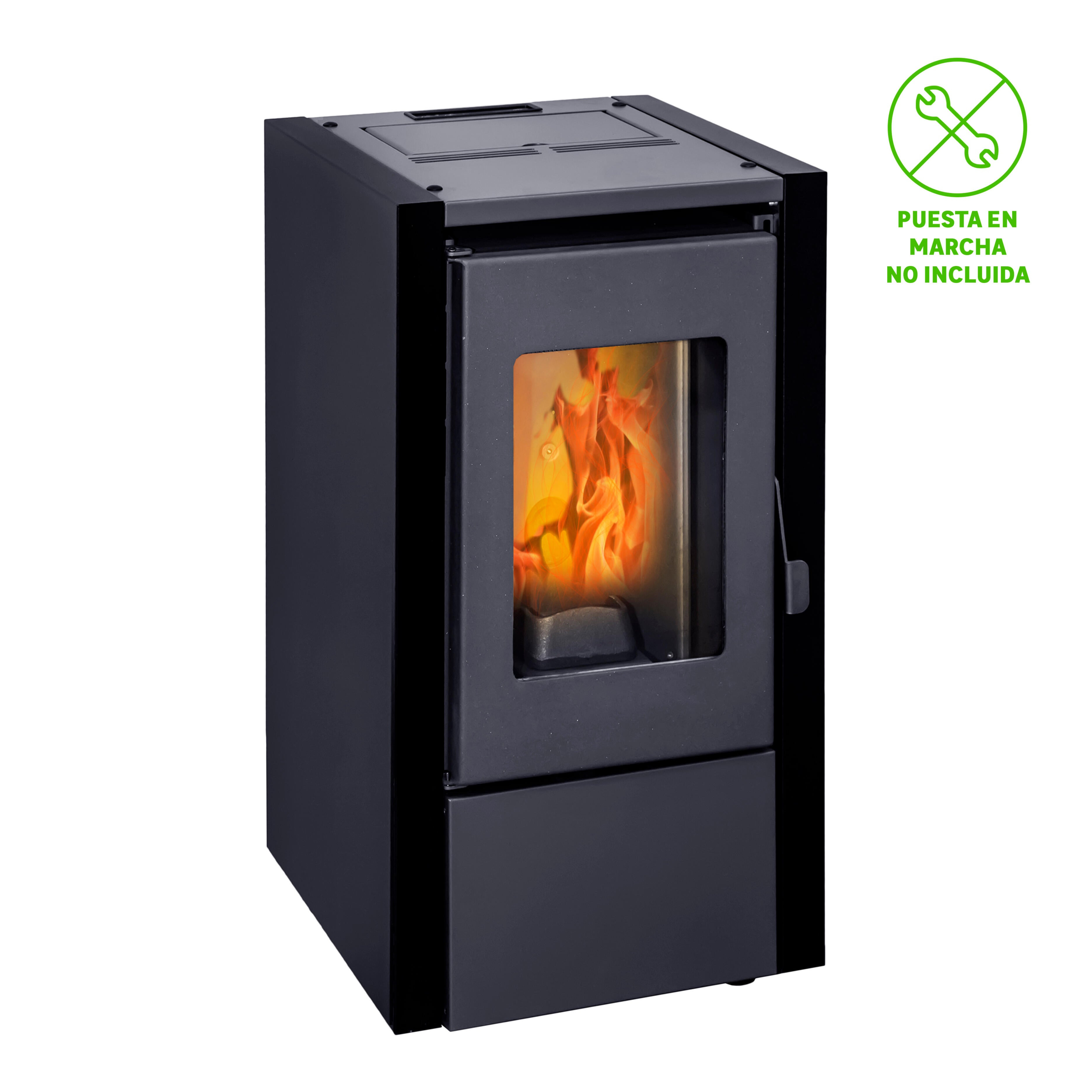 Estufa de pellet WATT 6 kW de potencia en color negro 