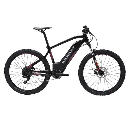 Bicicleta Electrica De Montana Mujer 275 Rockrider Ebike St 520 Negro