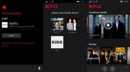 Netflix se actualiza agregando integración con Cortana, soporte para múltiples perfiles, y más