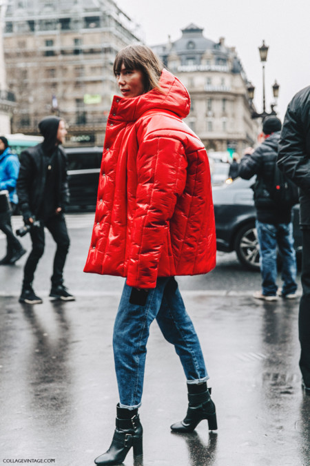 Pfw Paris Fashion Week Fall 2016 Street Style Collage Vintage Stella Mccartney Anya Ziourova Red Coat 4