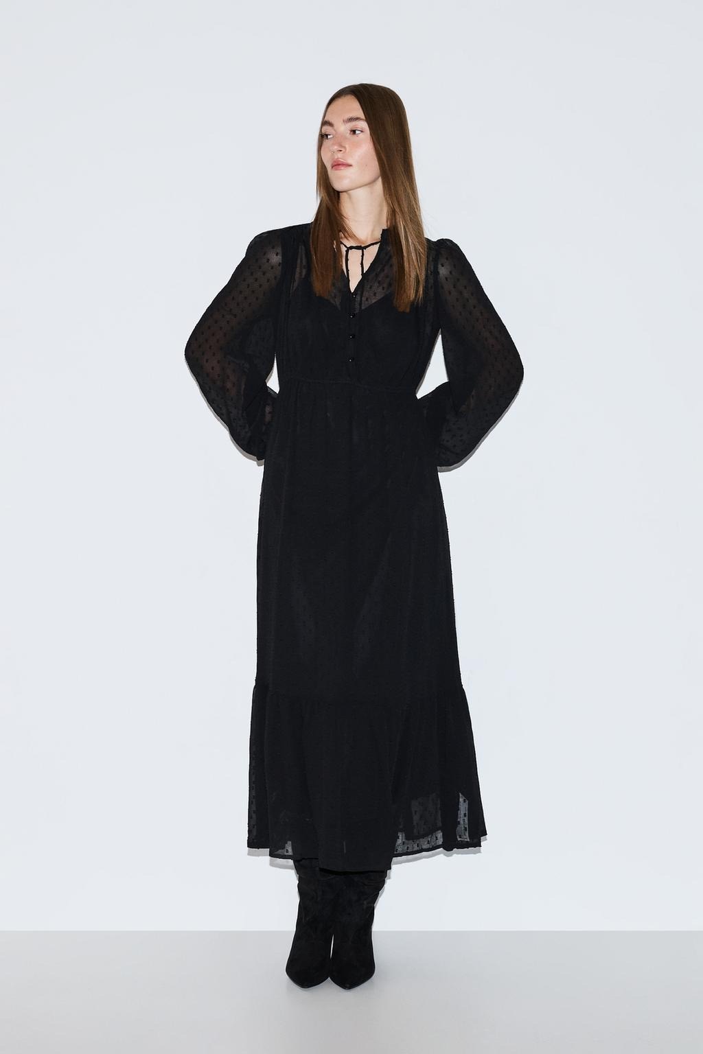 Vestido midi de plumeti