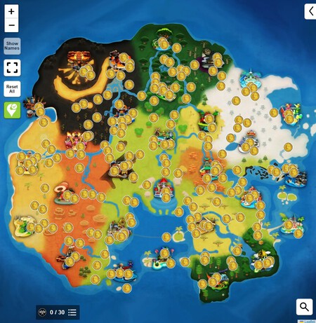 Ejemplo Mapa Medallas Peach Mario Kart World