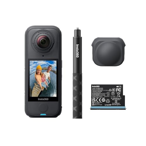 Insta360 X4 Air Negro Grafito Paquete de Principiante - cámara 165 g con resolución 8K y 360°, Efecto Selfie Stick Invisible, Lentes reemplazables, graba Primero y encuadra después, Anti Viento