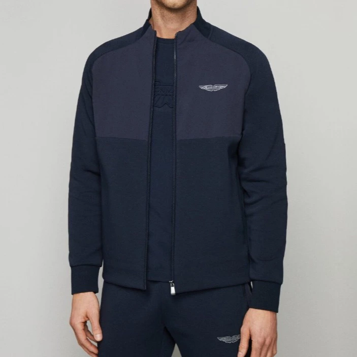Hackett London Sudadera de hombre híbrida con cremallera Aston Martin