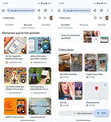 Google で「いいね!」を発見