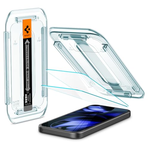 Spigen Glas.tR EZ Fit Protector Pantalla para Google Pixel 9a, 2 Unidades, Instalación Fácil, Alta Definicion, Dureza 9H