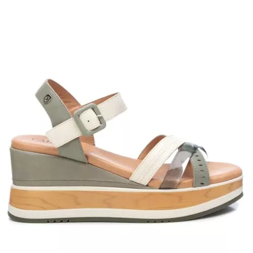 Carmela - Sandalia Mujer Kaki - Calzado Cómodo y Versátil - Moda casual - Modelo 16057404 (Talla 41)