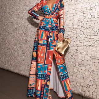Vestido longo moda blogueira executiva, malha Fluity